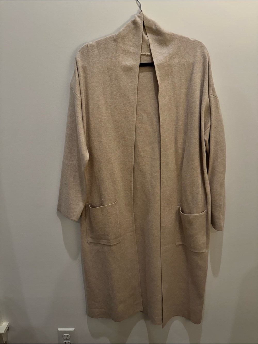 Amazon Women's Long Open Front Cardigan - Beige